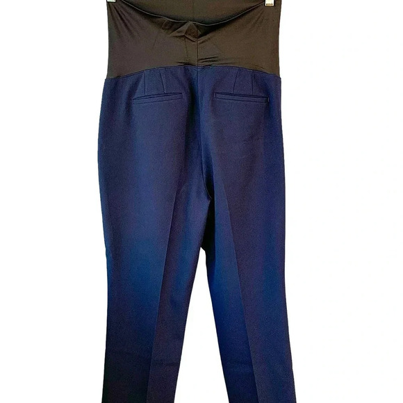 Ann Taylor Loft Maternity Casual Trouser Dress Pants Size 10M Navy Straight Leg - Picture 4 of 16